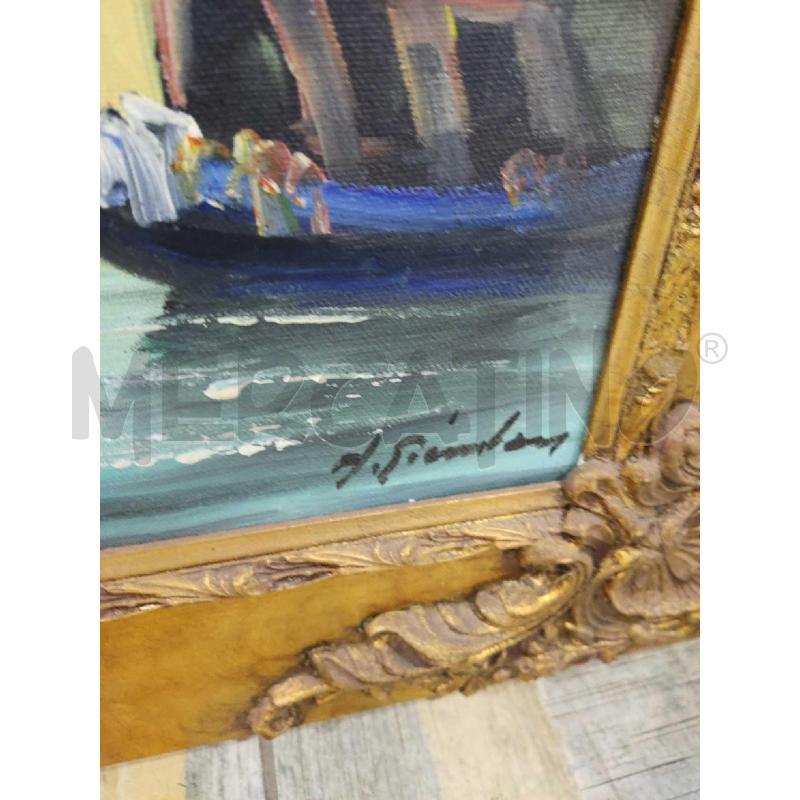 QUADRO PAESAGGIO VENEZIA CORNICE DORATA | Mercatino dell'Usato Settimo torinese 3