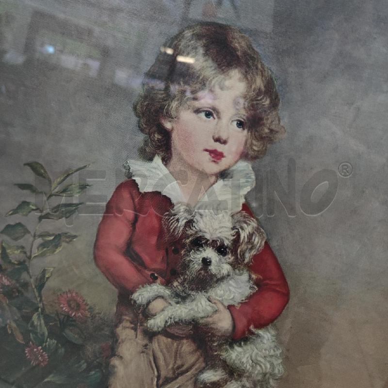 QUADRO STAMPA BAMBINA CON CAGNOLINO | Mercatino dell'Usato Settimo torinese 2