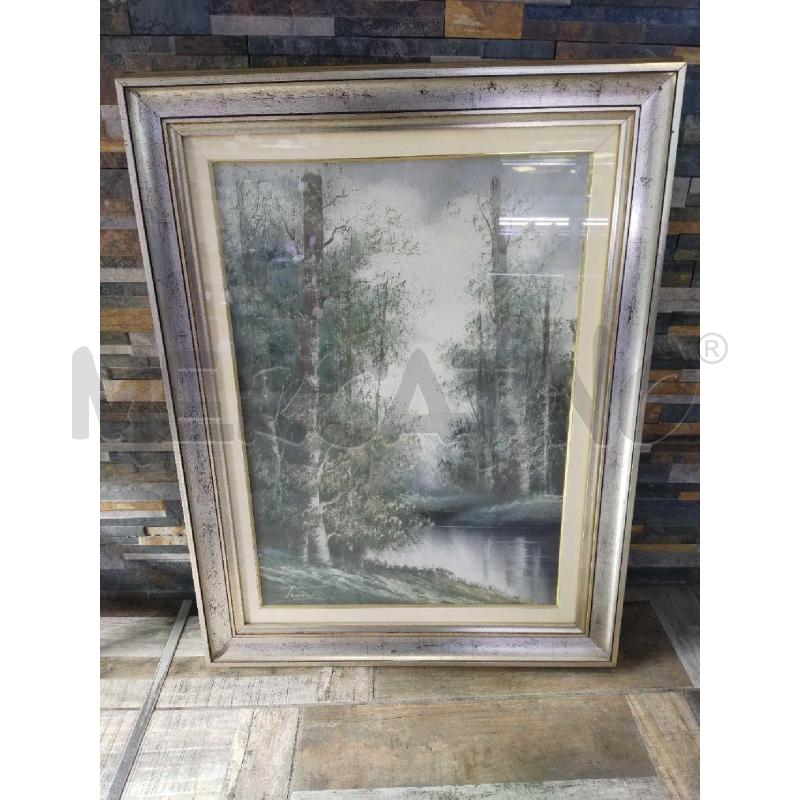 QUADRO TEDESCHI BOSCO DIPINTO CORNICE ARGENTO | Mercatino dell'Usato Settimo torinese 1