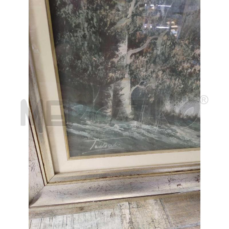 QUADRO TEDESCHI BOSCO DIPINTO CORNICE ARGENTO | Mercatino dell'Usato Settimo torinese 2