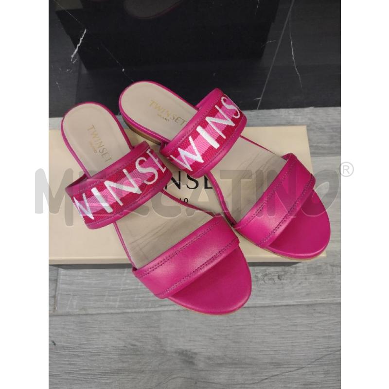 SANDALI/CIABATTE PELLE TWINSET FASCIA TESSUTO FUCSIA | Mercatino dell'Usato Settimo torinese 1