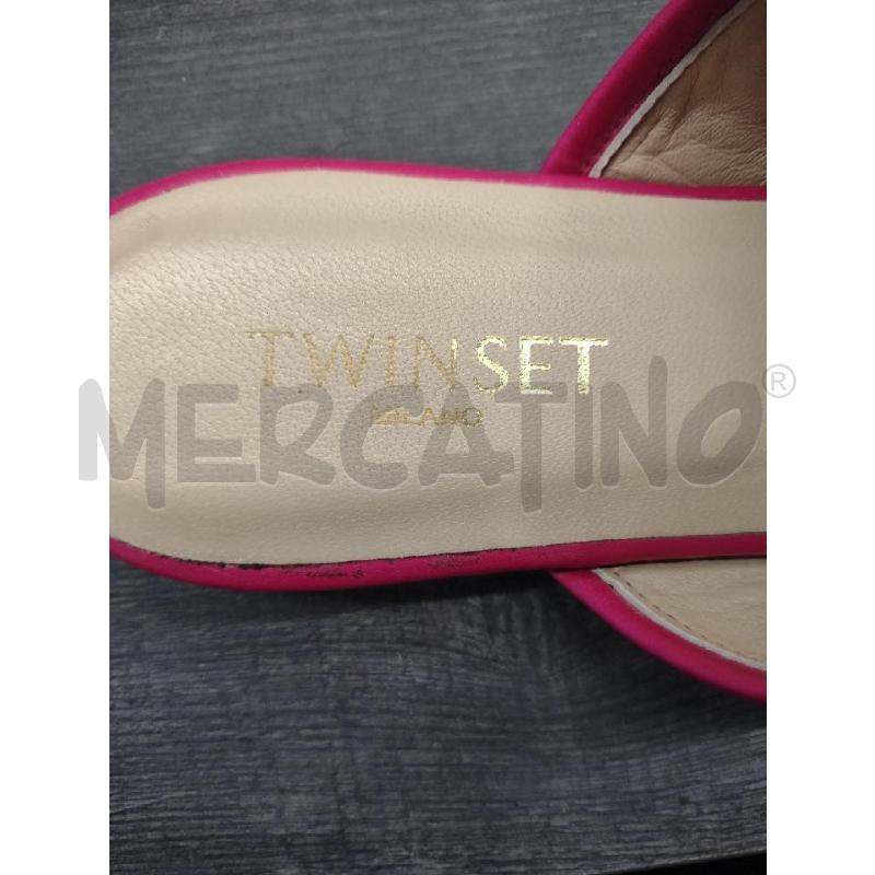 SANDALI/CIABATTE PELLE TWINSET FASCIA TESSUTO FUCSIA | Mercatino dell'Usato Settimo torinese 3