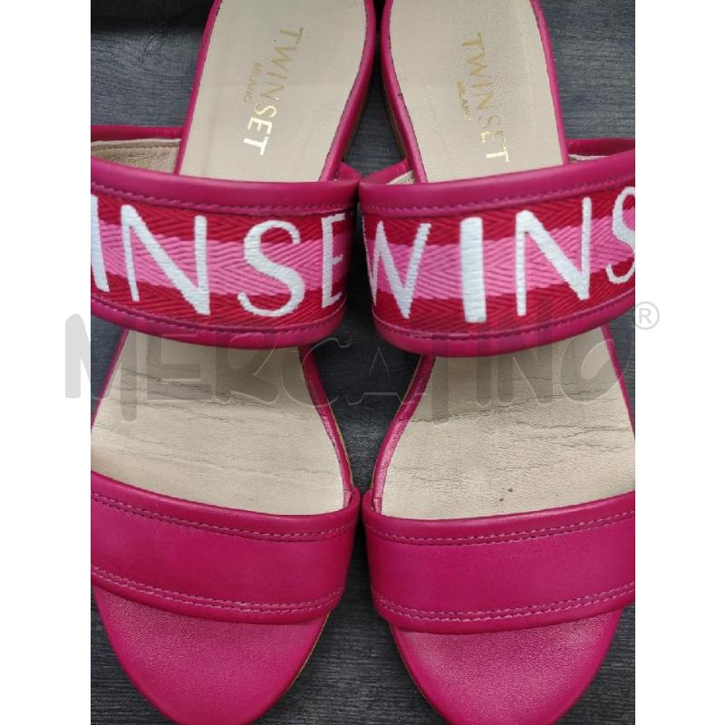 SANDALI/CIABATTE PELLE TWINSET FASCIA TESSUTO FUCSIA | Mercatino dell'Usato Settimo torinese 5