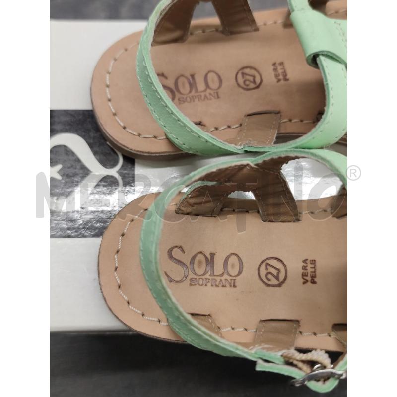 SANDALI BAMBINA SOLO SOPRANI PELLE VERDE MENTA CAVALLINO | Mercatino dell'Usato Settimo torinese 4