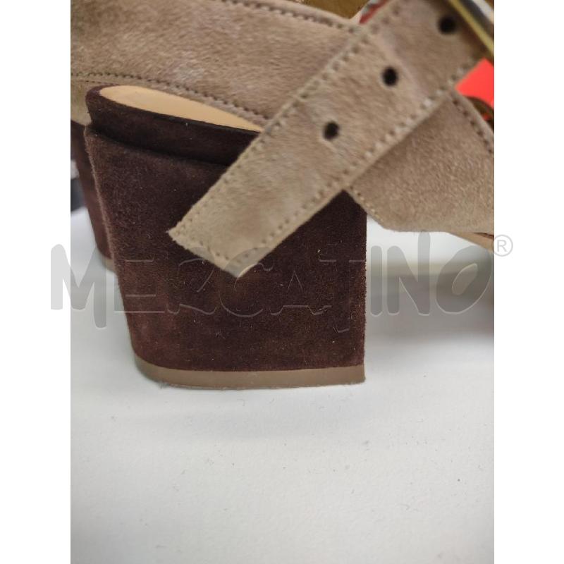 SANDALI CON TACCO A.TESTONI PELLE MARRONE BEIGE | Mercatino dell'Usato Settimo torinese 3