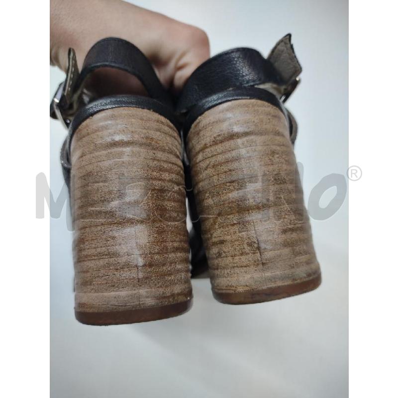 SANDALI CON TACCO PELLE DEICOLLI FASCIA QUADRETTATA | Mercatino dell'Usato Settimo torinese 3