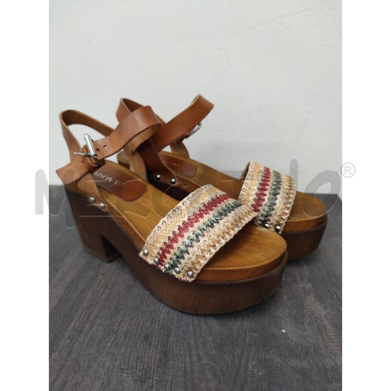 SANDALI CON ZEPPA LEGNO MAISON W. FASCIA RAFIA | Mercatino dell'Usato Settimo torinese 1