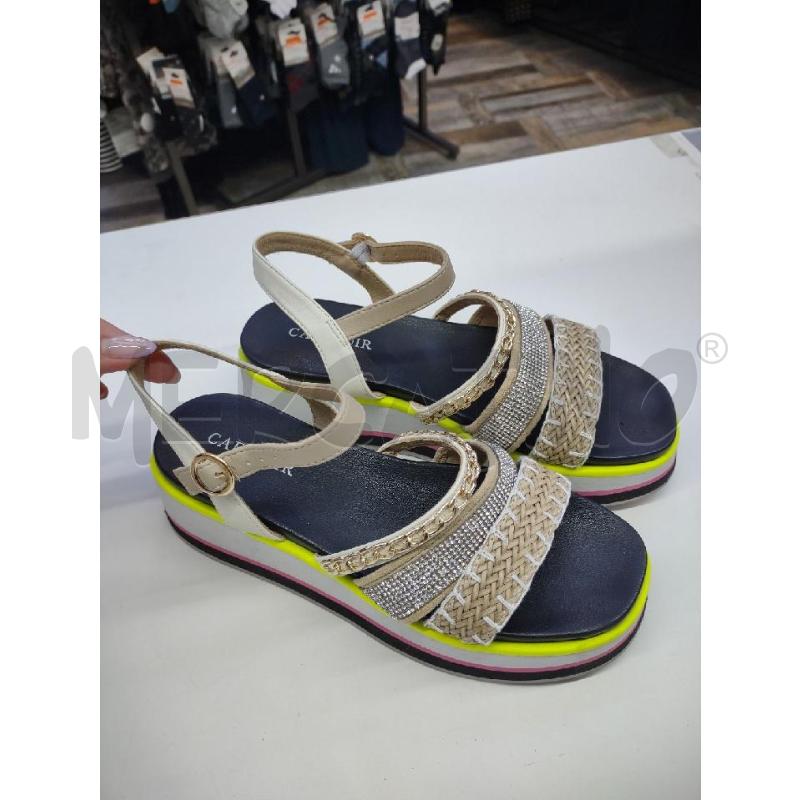 SANDALI DONNA CAFENOIR FASCE STRASS CATENE INTRECCIATA FASCE FLUO | Mercatino dell'Usato Settimo torinese 1