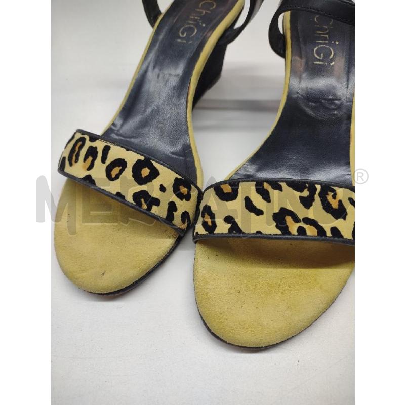 SANDALI DONNA CHRIGI' PELLE FASCIA LEOPARDATA GIALL | Mercatino dell'Usato Settimo torinese 2