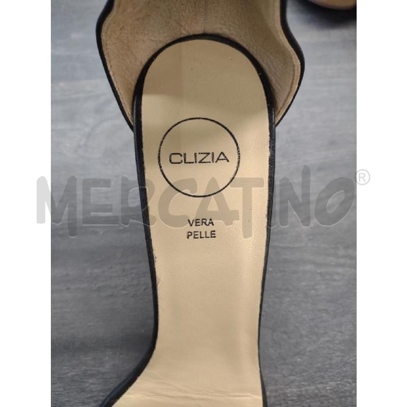 SANDALI DONNA CLIZIA PELLE TACCO NERE  | Mercatino dell'Usato Settimo torinese 4