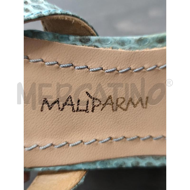 SANDALI DONNA CON ZEPPA MALIPARMI PELLE AZZURRA STAMPA SERPENTE | Mercatino dell'Usato Settimo torinese 4