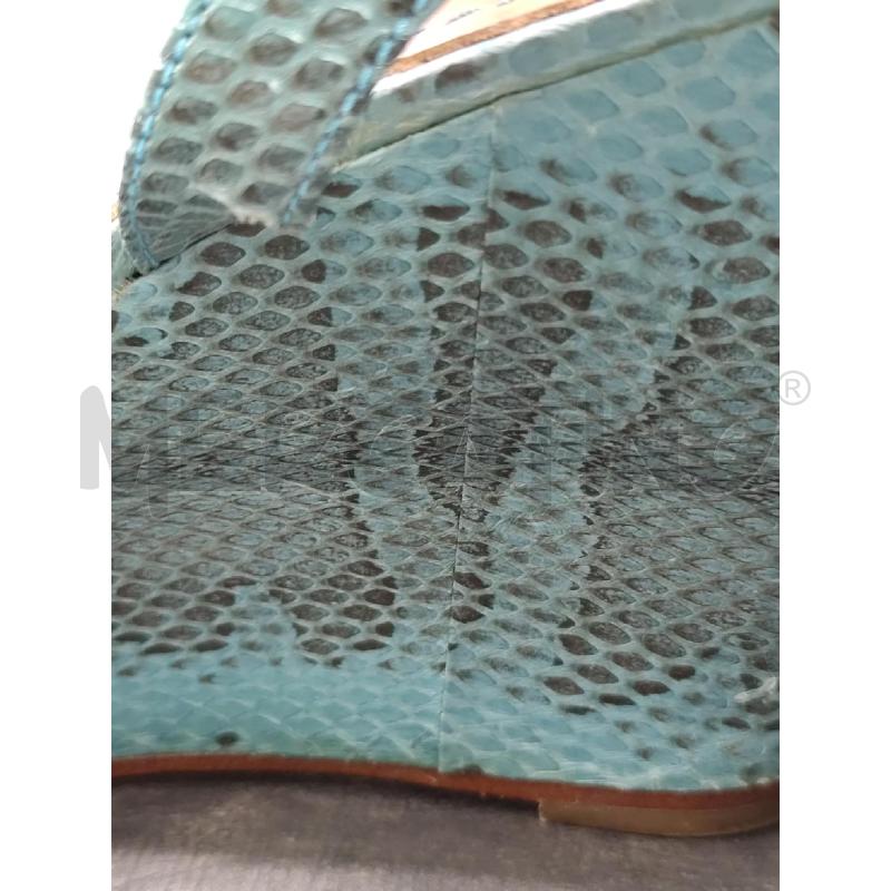 SANDALI DONNA CON ZEPPA MALIPARMI PELLE AZZURRA STAMPA SERPENTE | Mercatino dell'Usato Settimo torinese 5