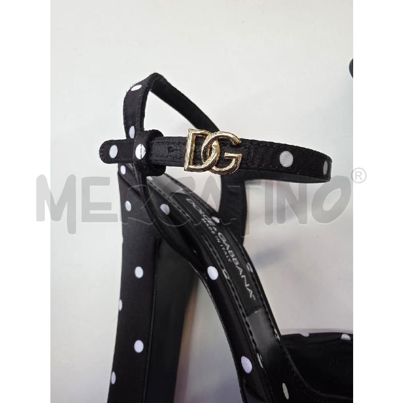 SANDALI DONNA D&G DOLCE&GABBANA RASO NERO POIS BIANCHI CON PLATFORM | Mercatino dell'Usato Settimo torinese 5