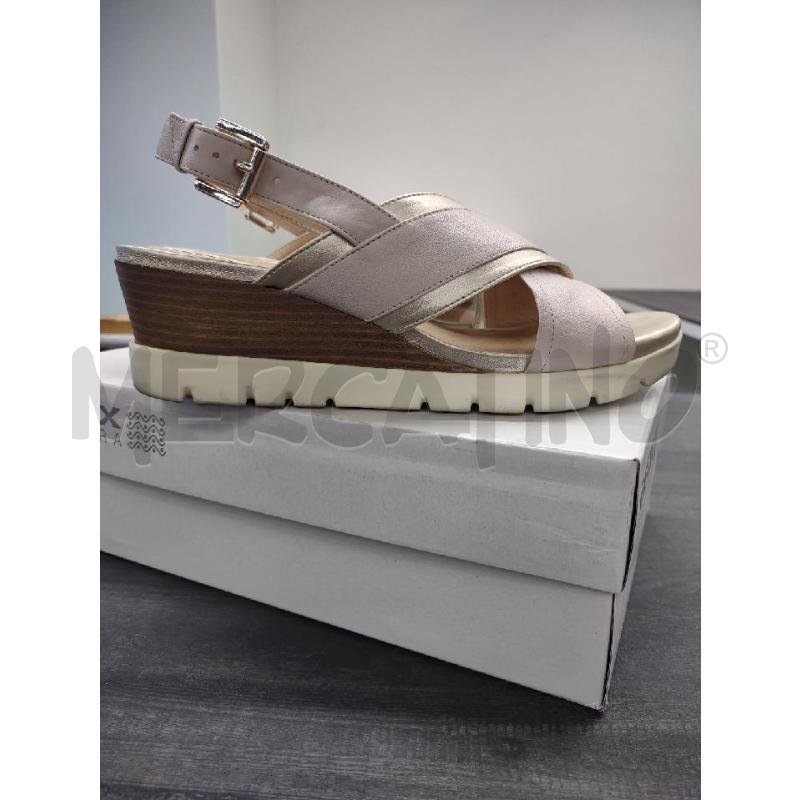 SANDALI DONNA GEOX PELLE FASCE BEIGE DORATE | Mercatino dell'Usato Settimo torinese 2