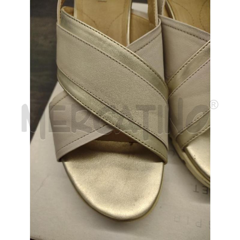 SANDALI DONNA GEOX PELLE FASCE BEIGE DORATE | Mercatino dell'Usato Settimo torinese 4