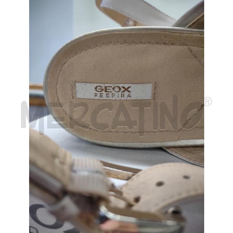 SANDALI DONNA GEOX PELLE FASCE BEIGE DORATE | Mercatino dell'Usato Settimo torinese 5