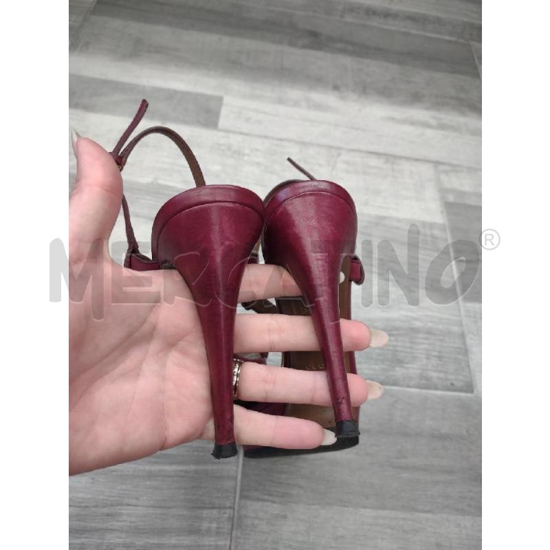 SANDALI DONNA GUCCI BORGOGNA CON FIBBIA ORO  | Mercatino dell'Usato Settimo torinese 2
