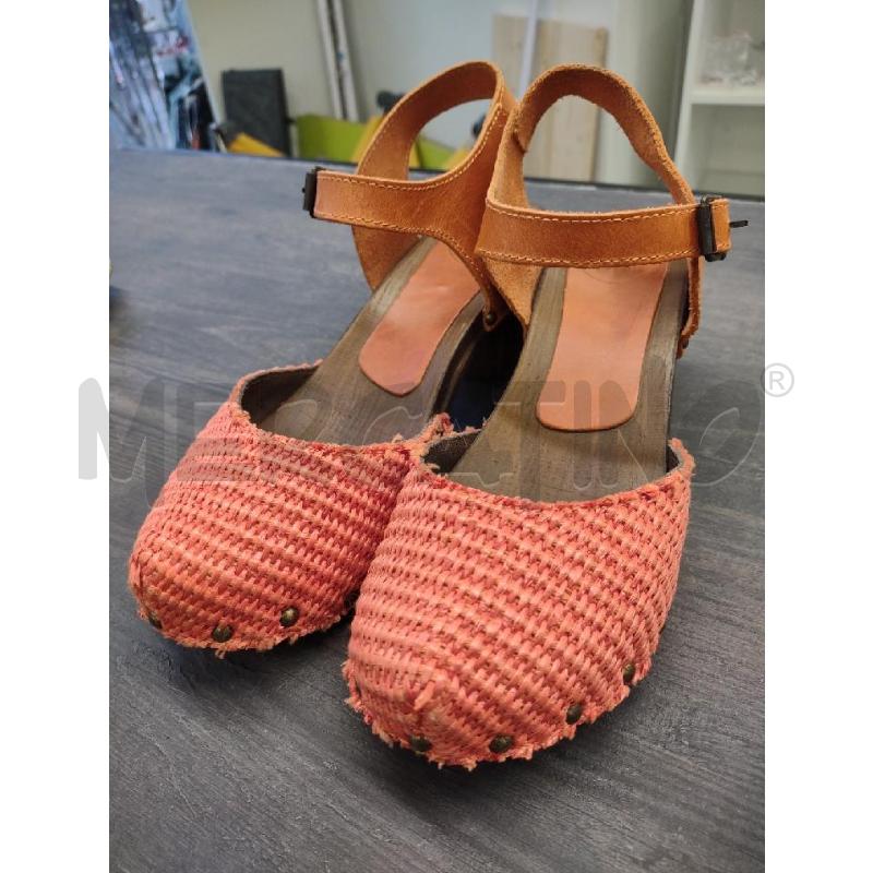SANDALI DONNA IOAF PELLE ARANCIO PARTE INTRECCIO | Mercatino dell'Usato Settimo torinese 1