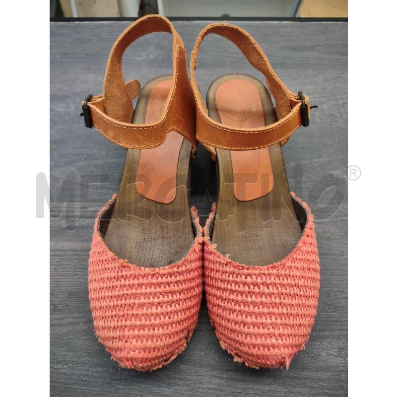 SANDALI DONNA IOAF PELLE ARANCIO PARTE INTRECCIO | Mercatino dell'Usato Settimo torinese 2