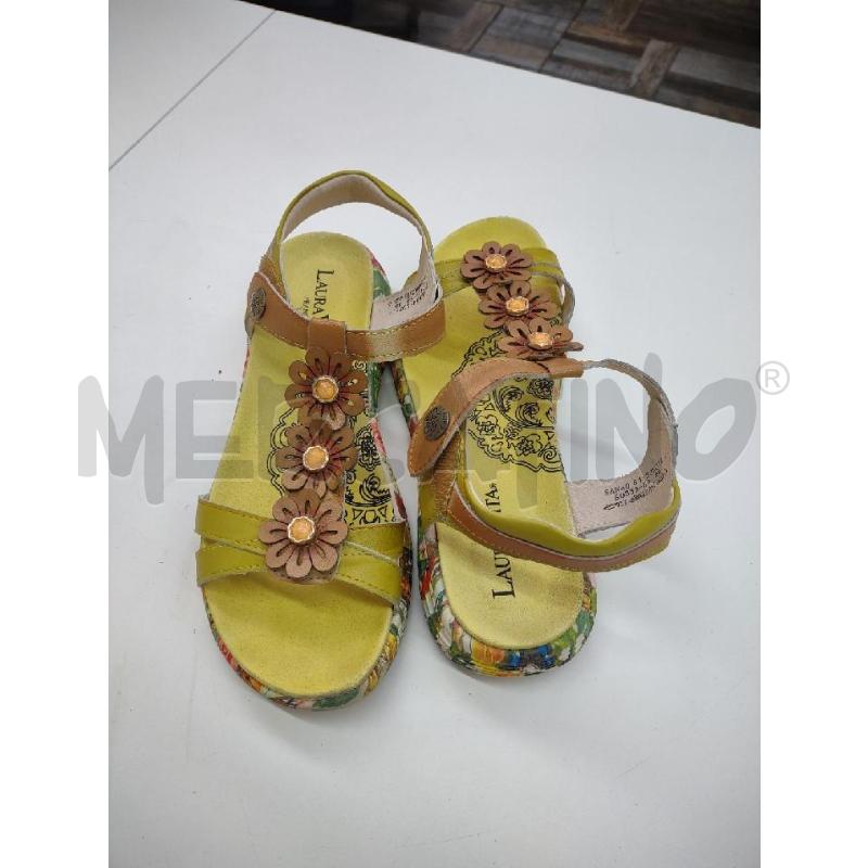 SANDALI DONNA LAURA VITA GIALLO FIORELLINI  | Mercatino dell'Usato Settimo torinese 3