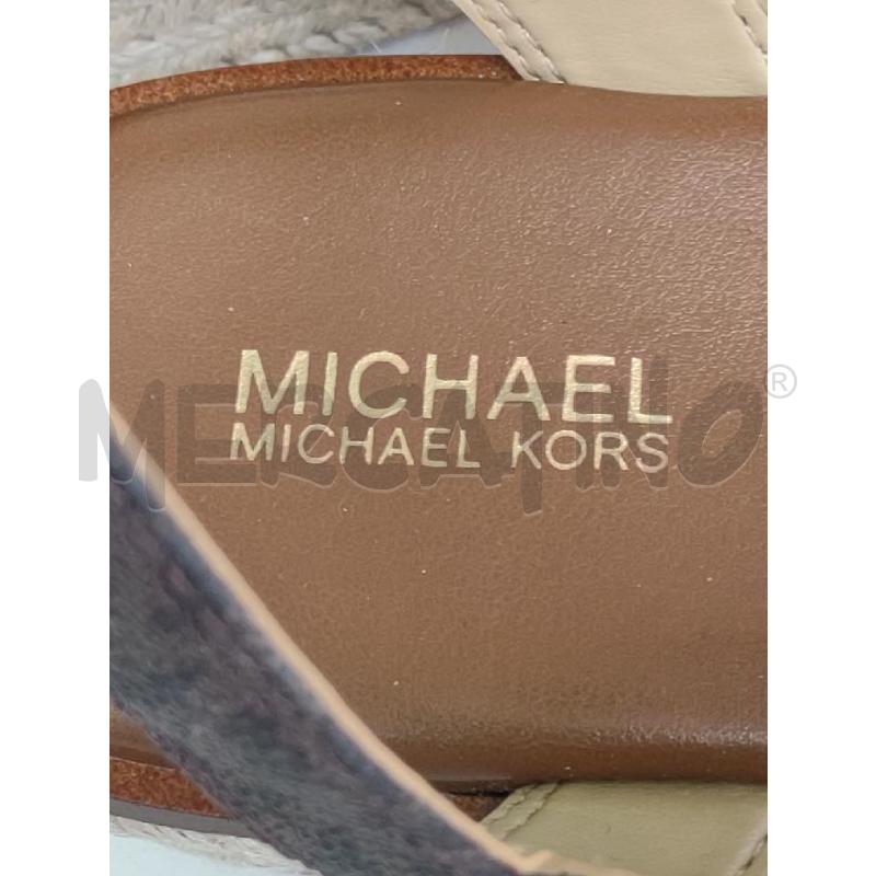 SANDALI DONNA MICHAEL KORS MARRONE LOGHI  | Mercatino dell'Usato Settimo torinese 3