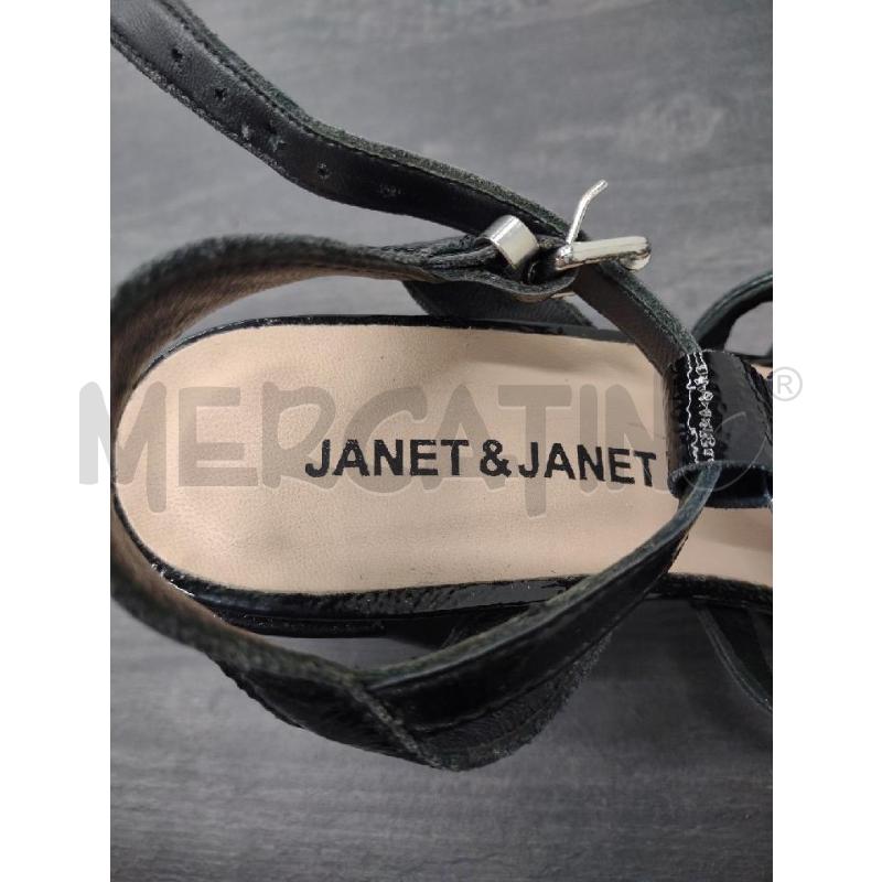 SANDALI DONNA NERI FASCETTE JANET&JANET VERNICE  | Mercatino dell'Usato Settimo torinese 4