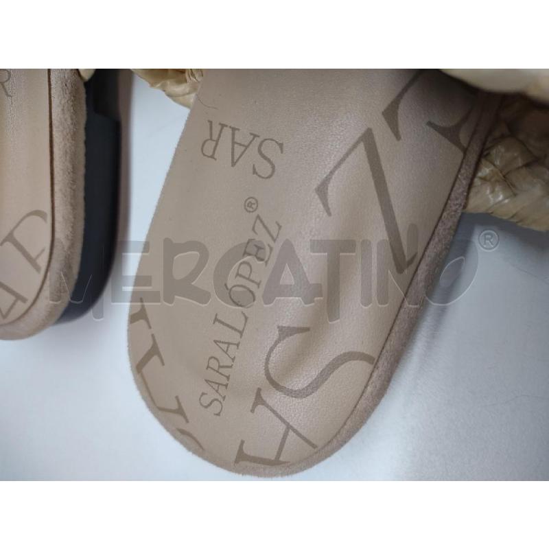 SANDALI DONNA SARA LOPEZ BEIGE FASCIA RAFIA STRASS | Mercatino dell'Usato Settimo torinese 3
