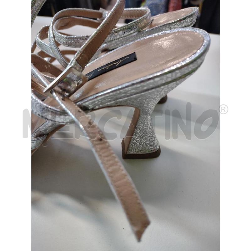 SANDALI DONNA TACCO ARGENTO ANDREA PINTO | Mercatino dell'Usato Settimo torinese 3