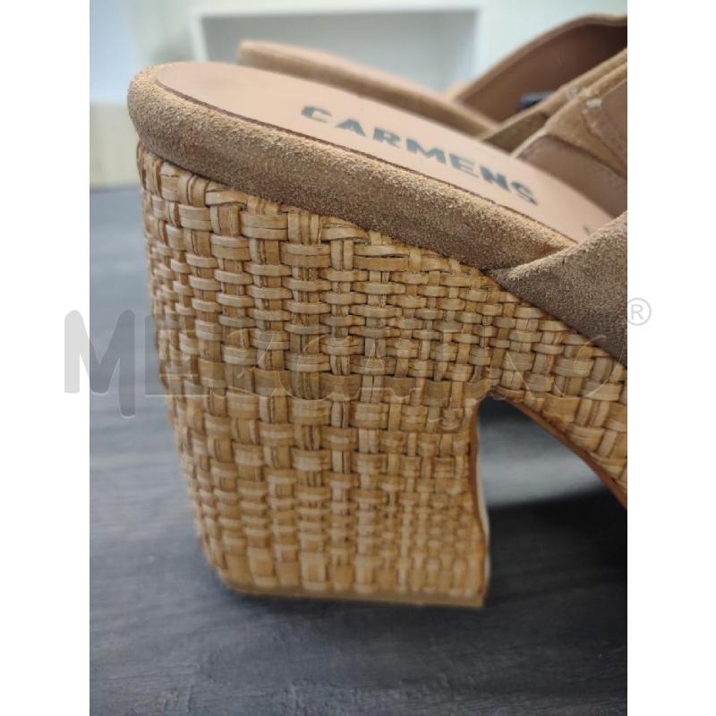 SANDALI DONNA TACCO CARMENS PELLE BEIGE SCAMOSCIATE  | Mercatino dell'Usato Settimo torinese 4
