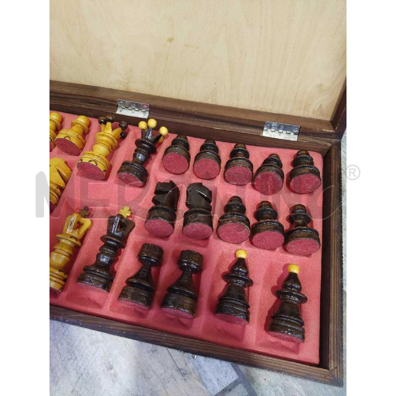 SCACCHIERA LEGNO ETNICA CON PEDINE | Mercatino dell'Usato Settimo torinese 4
