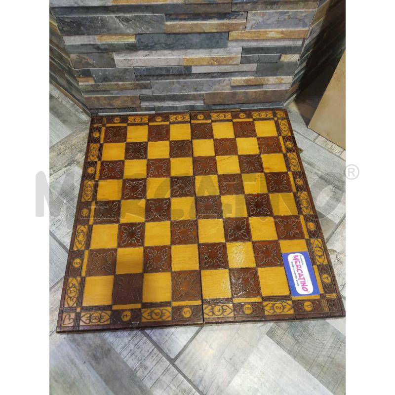 SCACCHIERA LEGNO ETNICA CON PEDINE | Mercatino dell'Usato Settimo torinese 5