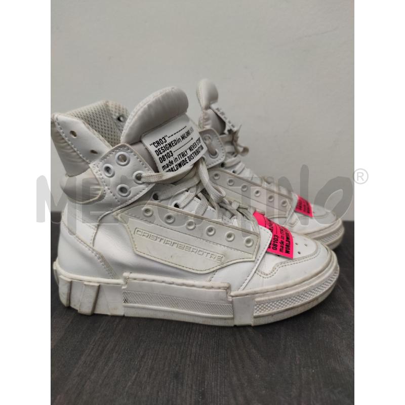 SCARPE DONNA CRISTINAEROTRE BIANCHE LINGUETTA FUCSIA | Mercatino dell'Usato Settimo torinese 1