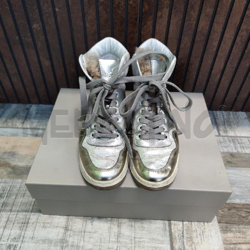 SCARPE DONNA HOGAN ARGENTATE PELLICCIOTTO | Mercatino dell'Usato Settimo torinese 1