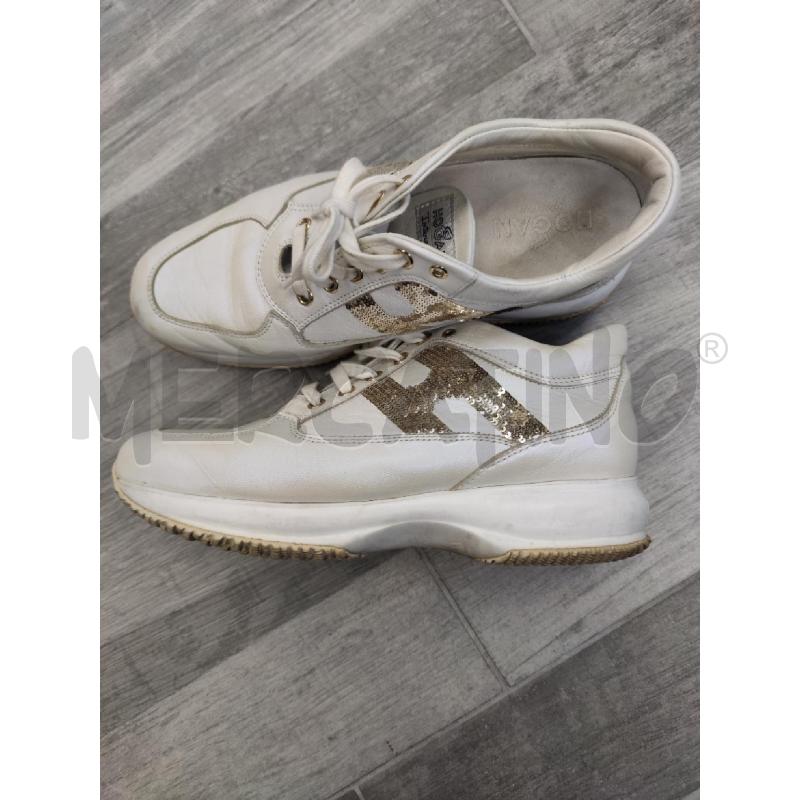 SCARPE DONNA HOGAN INTERACTIVE BIANCO PERLATO LOGO PAILLETTES | Mercatino dell'Usato Settimo torinese 4