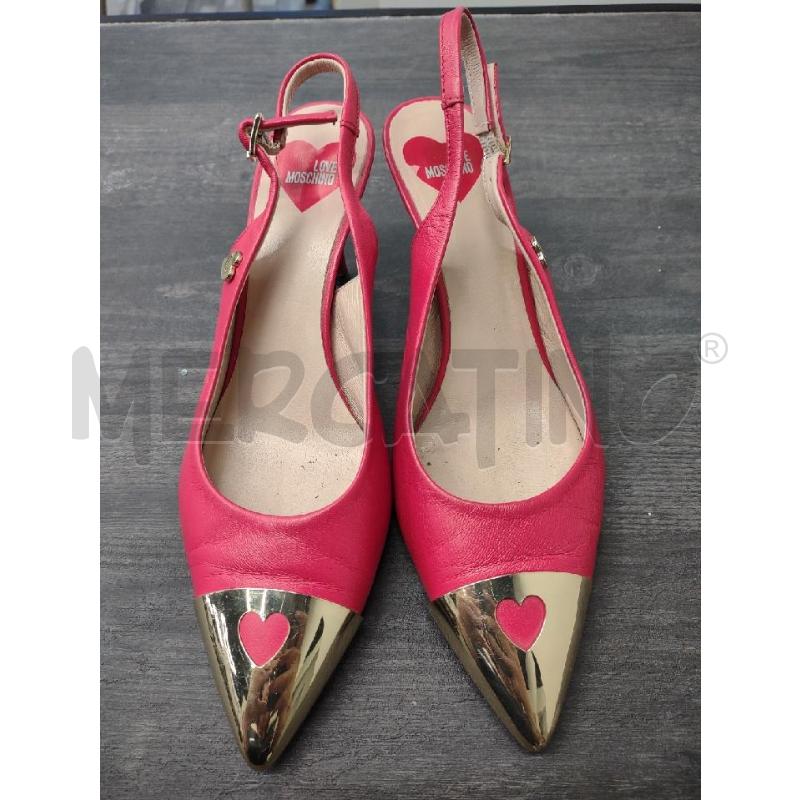 SCARPE DONNA LOVE MOSCHINO PELLE TACCHI PUNTA ROSSE DORATE  | Mercatino dell'Usato Settimo torinese 3