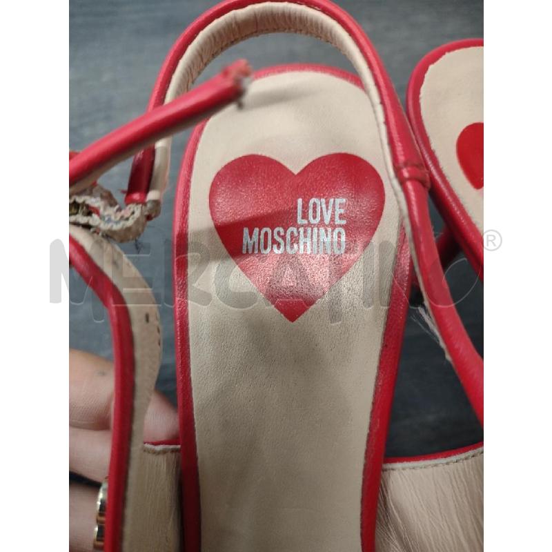 SCARPE DONNA LOVE MOSCHINO PELLE TACCHI PUNTA ROSSE DORATE  | Mercatino dell'Usato Settimo torinese 4
