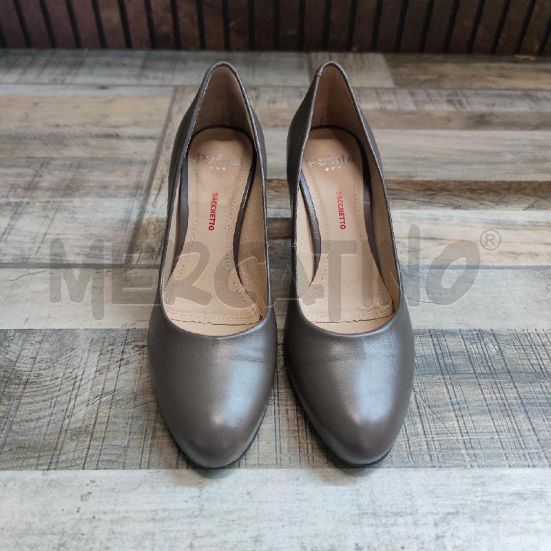 SCARPE DONNA PELLE PERLATO MARRONE  | Mercatino dell'Usato Settimo torinese 1