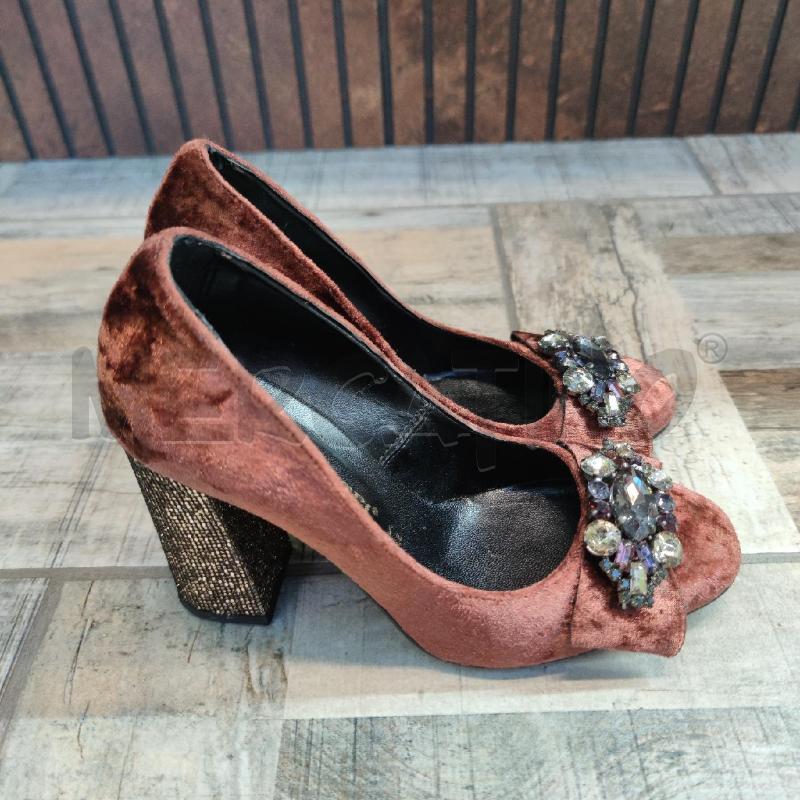 SCARPE DONNA POLO MATTEI VELLUTO RAME STRASS | Mercatino dell'Usato Settimo torinese 2