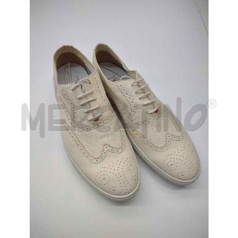 SCARPE UOMO D'ACQUASPARTA CREMA LACCI BIANCHI FORATI  | Mercatino dell'Usato Settimo torinese 1