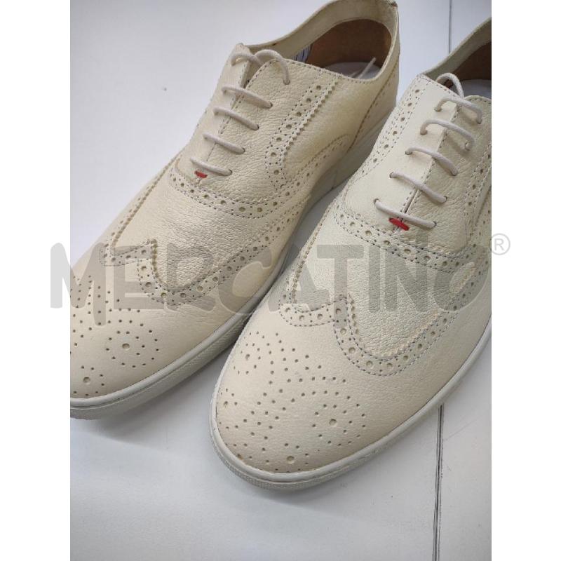 SCARPE UOMO D'ACQUASPARTA CREMA LACCI BIANCHI FORATI  | Mercatino dell'Usato Settimo torinese 3