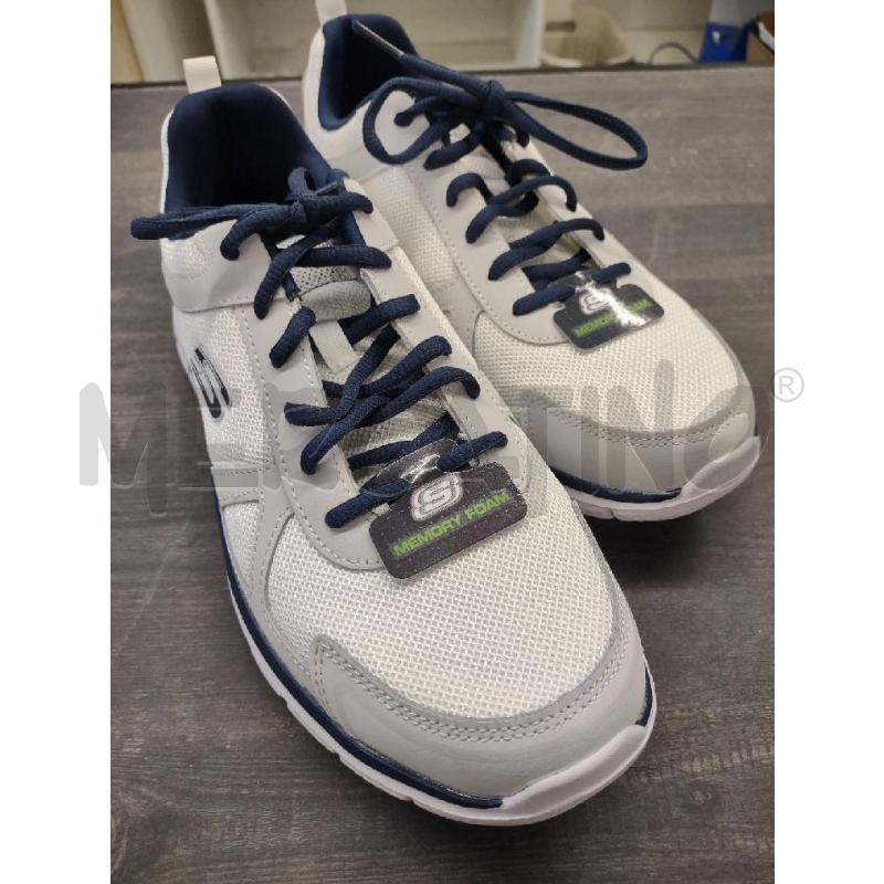 SCARPE UOMO SKECHERS BIANCA BLU  | Mercatino dell'Usato Settimo torinese 1