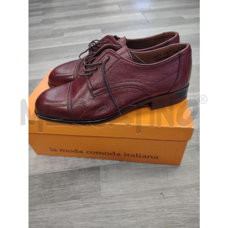 SCARPE UOMO STRINGATE PELLE VALLEVERDE NUOVE BORDEAUX | Mercatino dell'Usato Settimo torinese 3