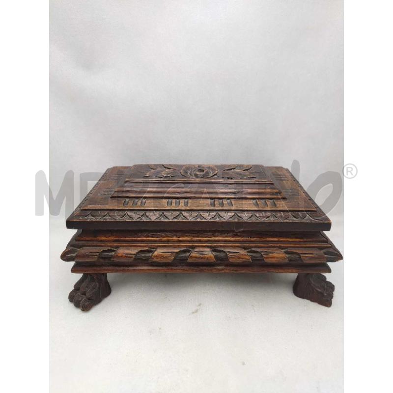 SCATOLA LEGNO CON SPECCHIO ALL'INTERNO ROSSO | Mercatino dell'Usato Settimo torinese 1
