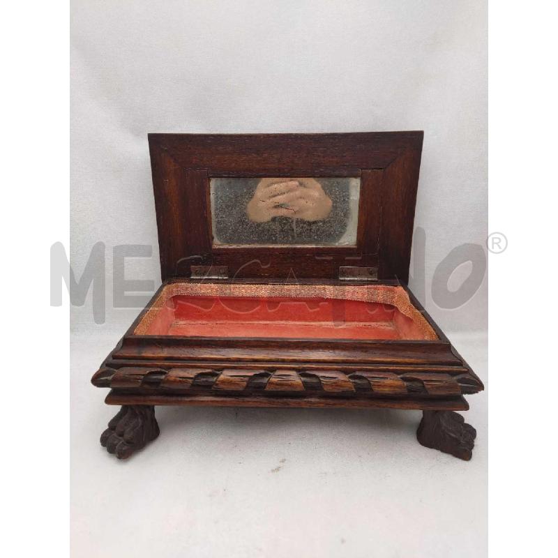 SCATOLA LEGNO CON SPECCHIO ALL'INTERNO ROSSO | Mercatino dell'Usato Settimo torinese 2