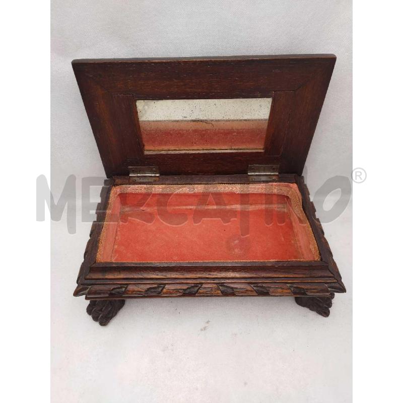 SCATOLA LEGNO CON SPECCHIO ALL'INTERNO ROSSO | Mercatino dell'Usato Settimo torinese 3