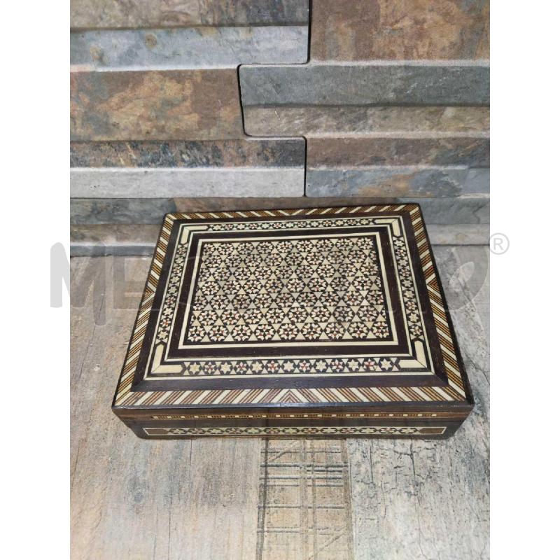 SCATOLA LEGNO PORTA GIOIE MEDIA INTARSI GEOMETRICI | Mercatino dell'Usato Settimo torinese 1