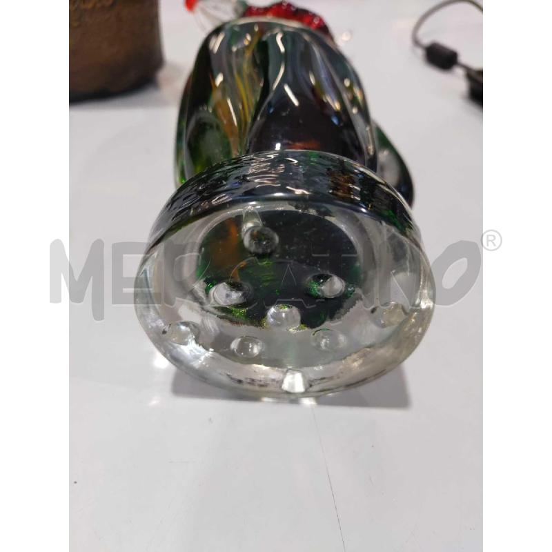 SCULTURA PICCOLA VETRO MURANO VERDE CON NASO ROSSO | Mercatino dell'Usato Settimo torinese 4