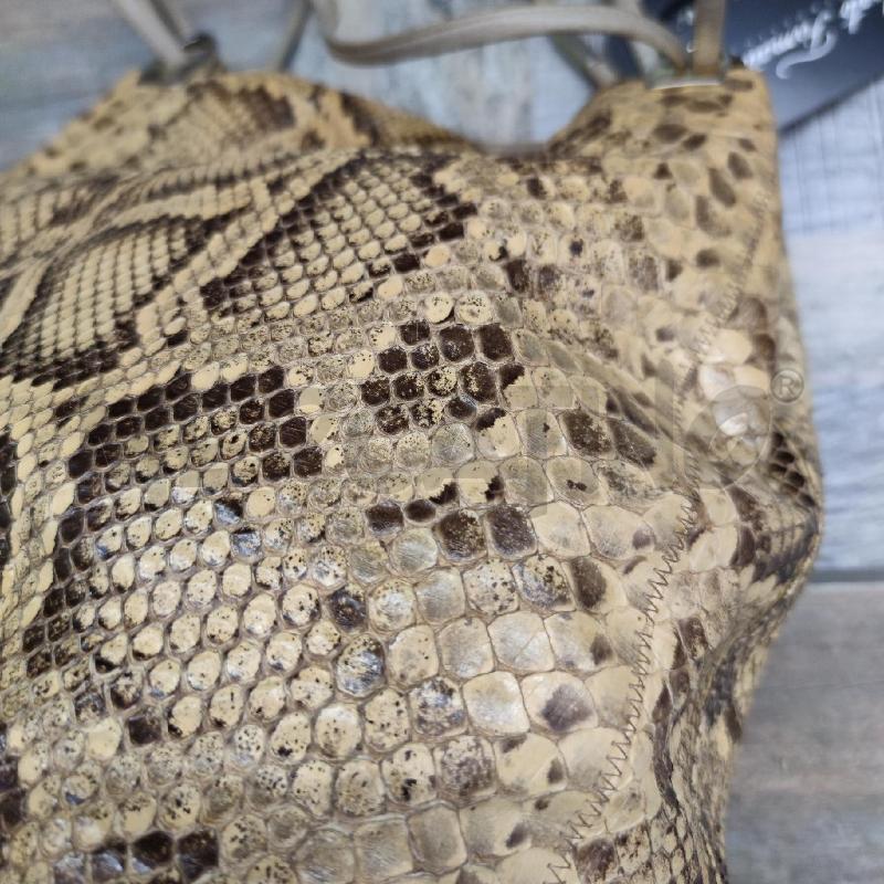 SECCHIELLO BIAGINI PELLE STAMPA PITONE BEIGE  | Mercatino dell'Usato Settimo torinese 4