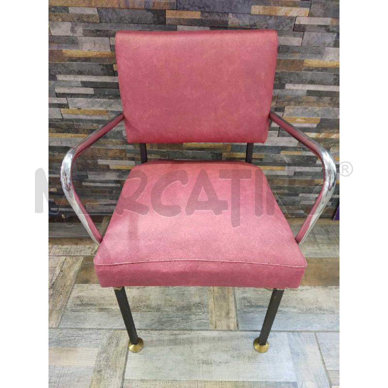 SEDIA DESIGN ROSSA METALLO  | Mercatino dell'Usato Settimo torinese 1