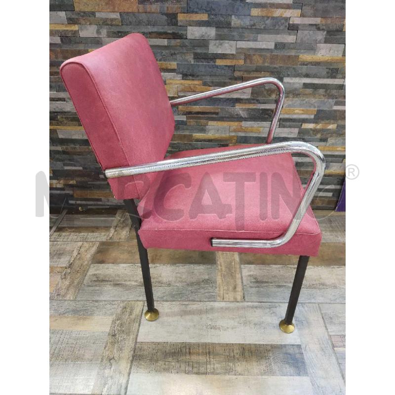 SEDIA DESIGN ROSSA METALLO  | Mercatino dell'Usato Settimo torinese 2